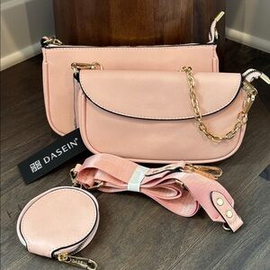 Dasein 3 pc.Set,messenger/crossbody/shoulder bag & additional coin/key holder